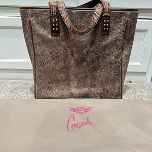 Consuela distressed leather tote